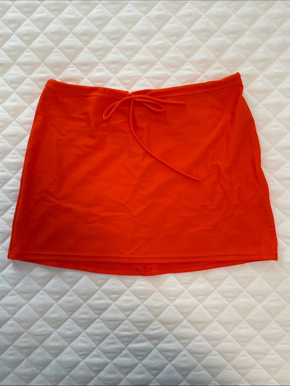 Christina Orange Drawstring Mini Skirt